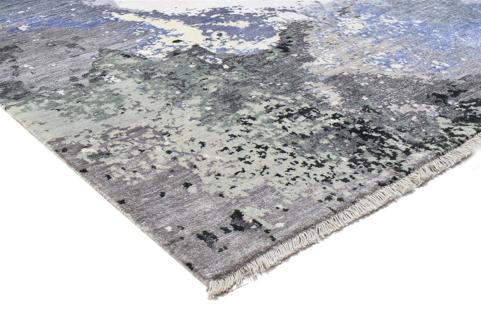 8' X 10' Rug Silk Grey Modern Hand Knotted Indian Oriental Large Carpet   7864318427285