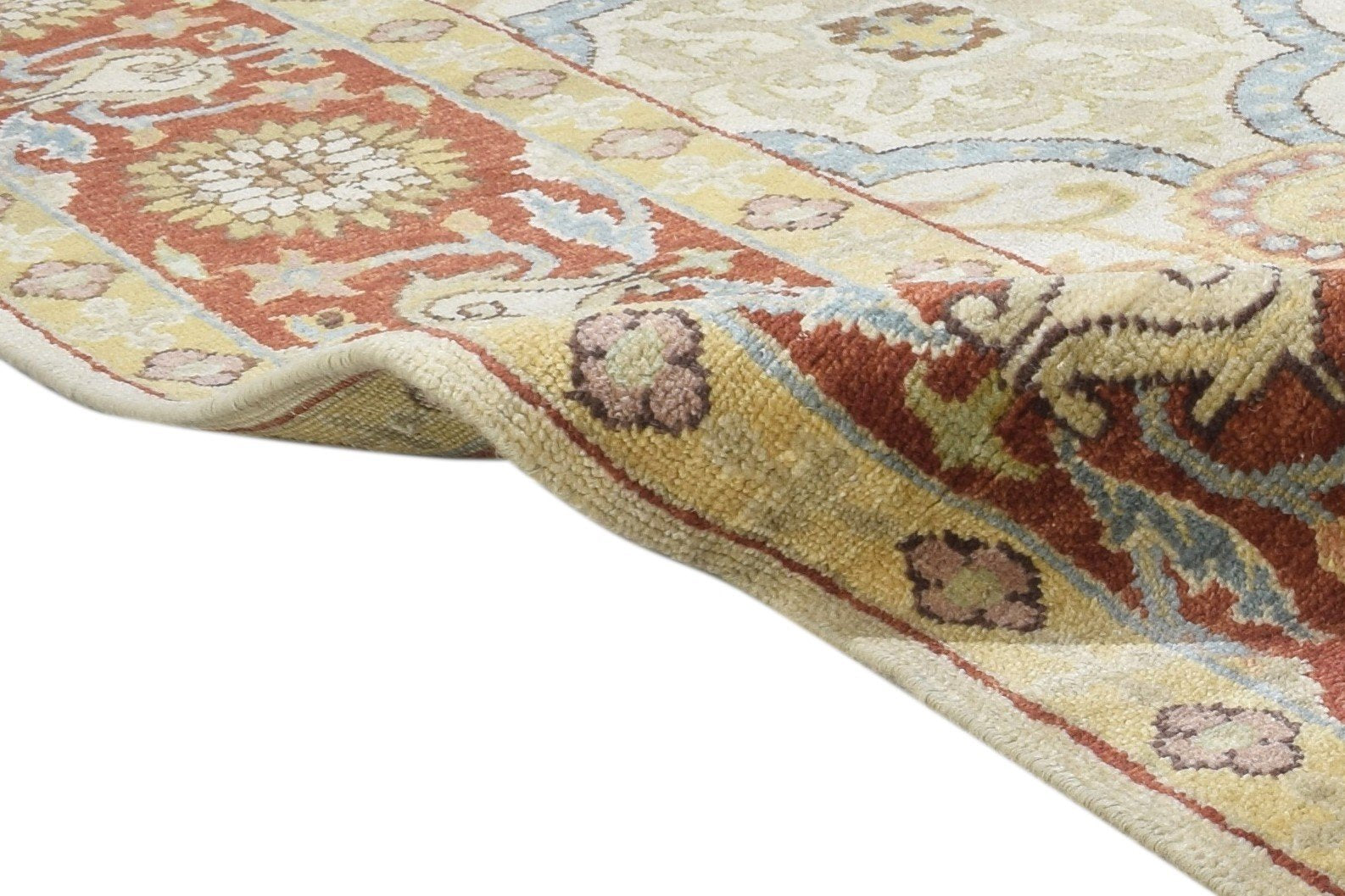 8' X 10' Rug Wool Beige Persian Hand Knotted Mughal Oriental Large Carpet   7864346443925
