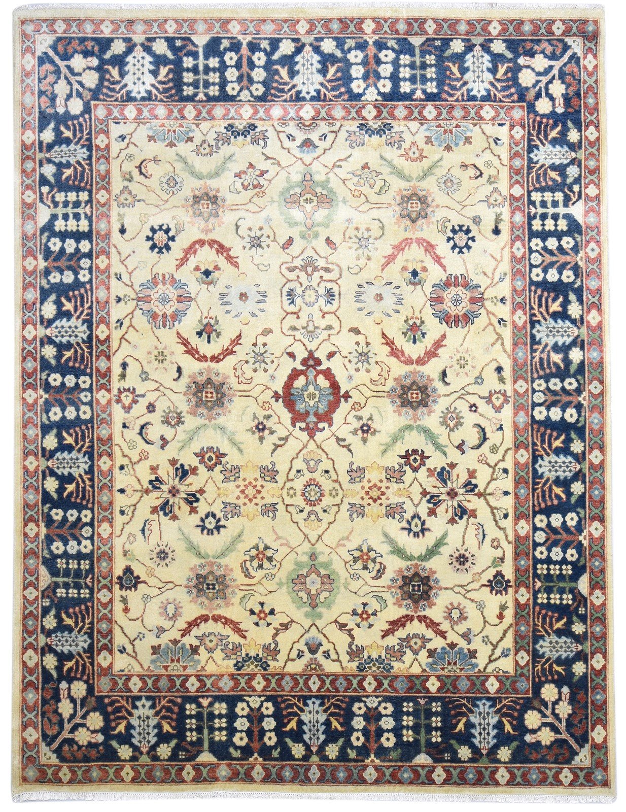 8' X 10' Rug Wool Beige Persian Hand Knotted Mughal Oriental Large Carpet   7864200626325