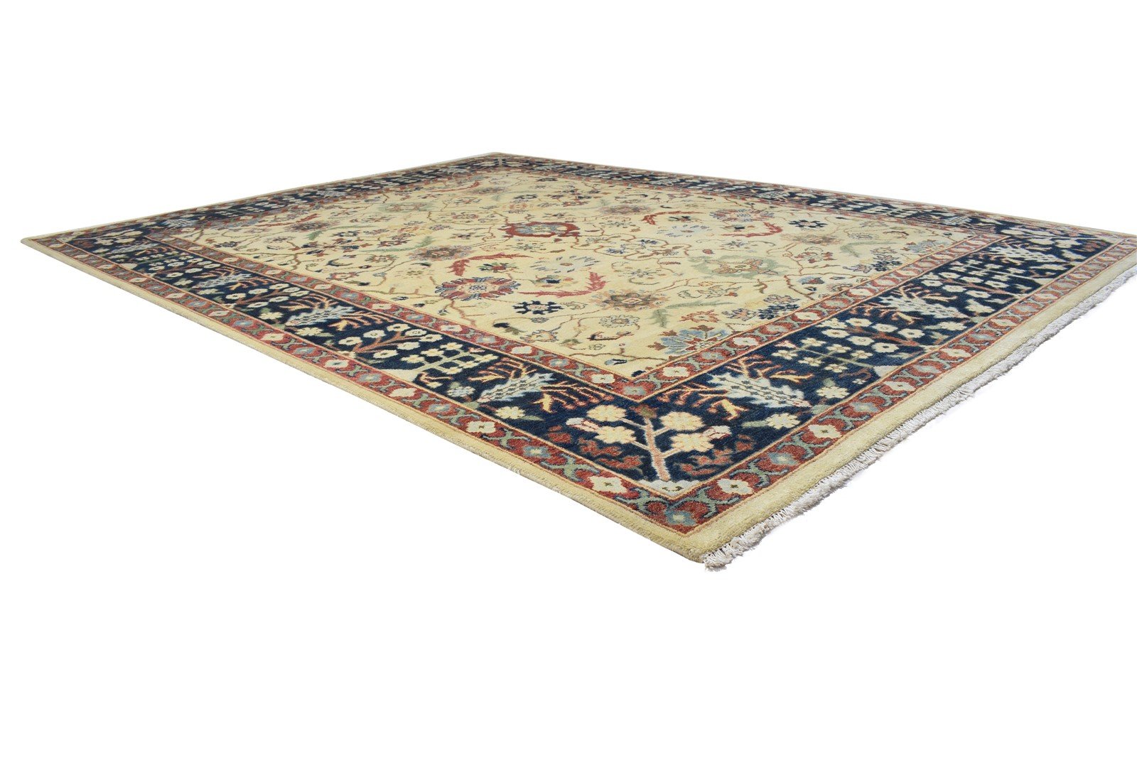8' X 10' Rug Wool Beige Persian Hand Knotted Mughal Oriental Large Carpet   7864200626325