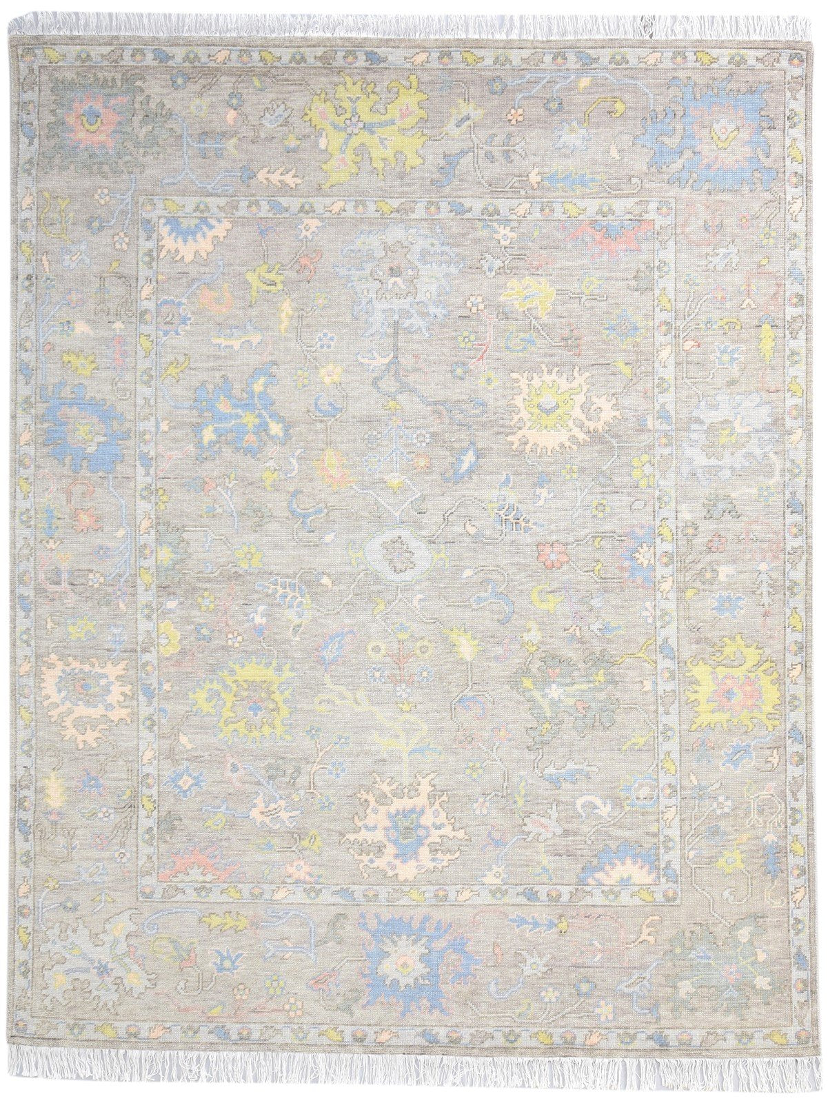 8' X 10' Rug Wool Beige Persian Hand Knotted Oushak Oriental Large Carpet   7864574345365
