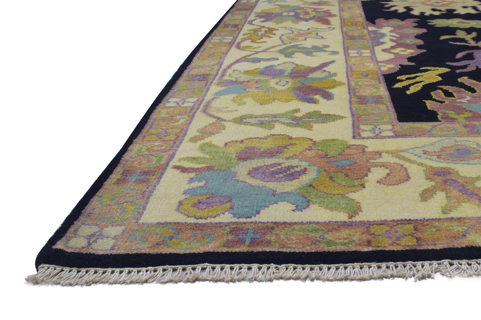 8' X 10' Rug Wool Black Persian Hand Knotted Oushak Oriental Large Carpet   7864183488661