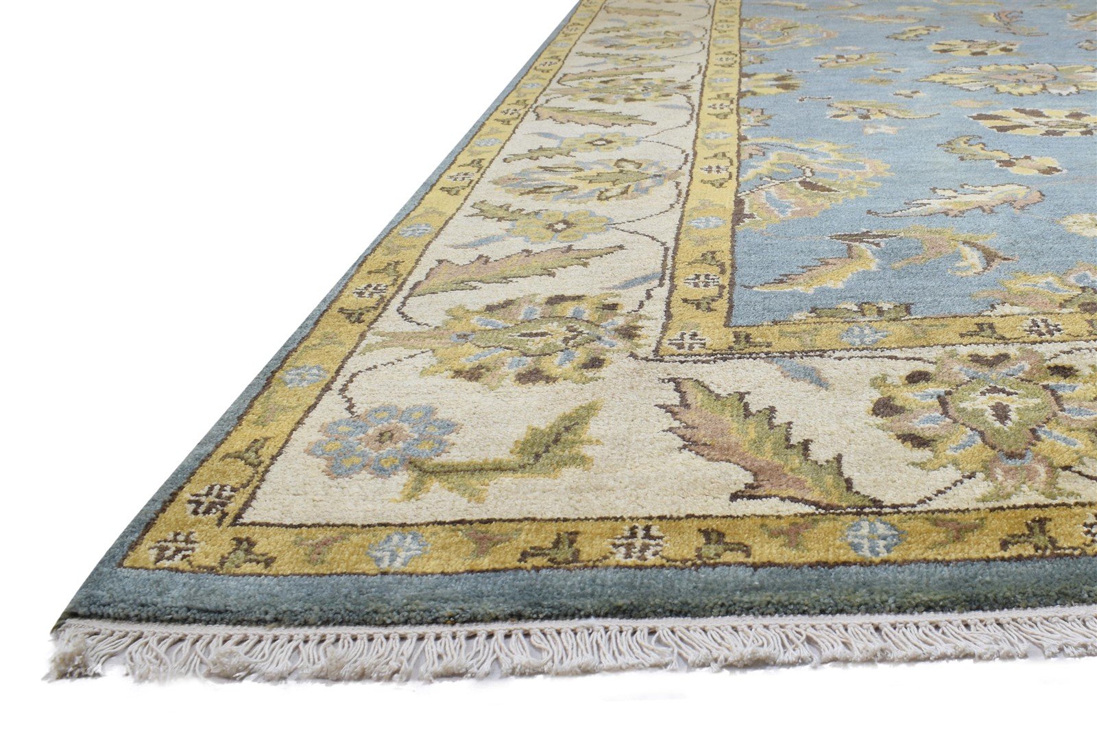8' X 10' Rug Wool Blue Persian Hand Knotted Agra Oriental Large Carpet   7864168153237