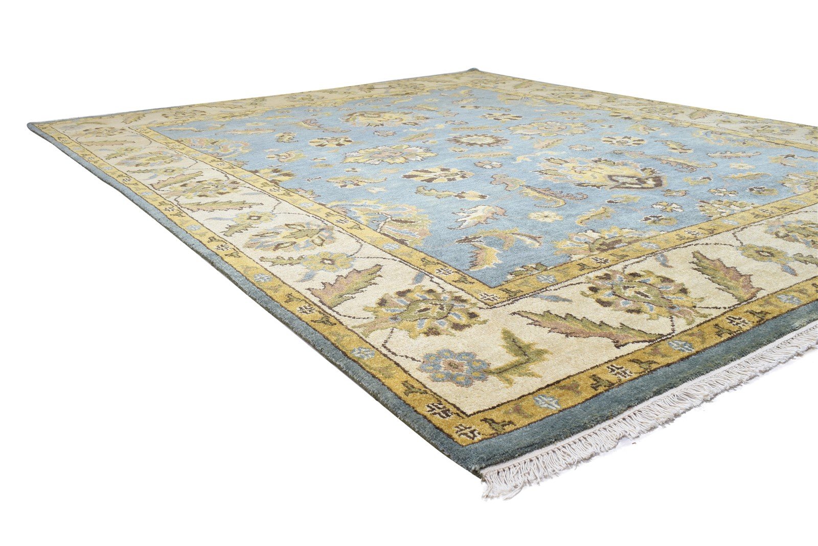 8' X 10' Rug Wool Blue Persian Hand Knotted Agra Oriental Large Carpet   7864168153237