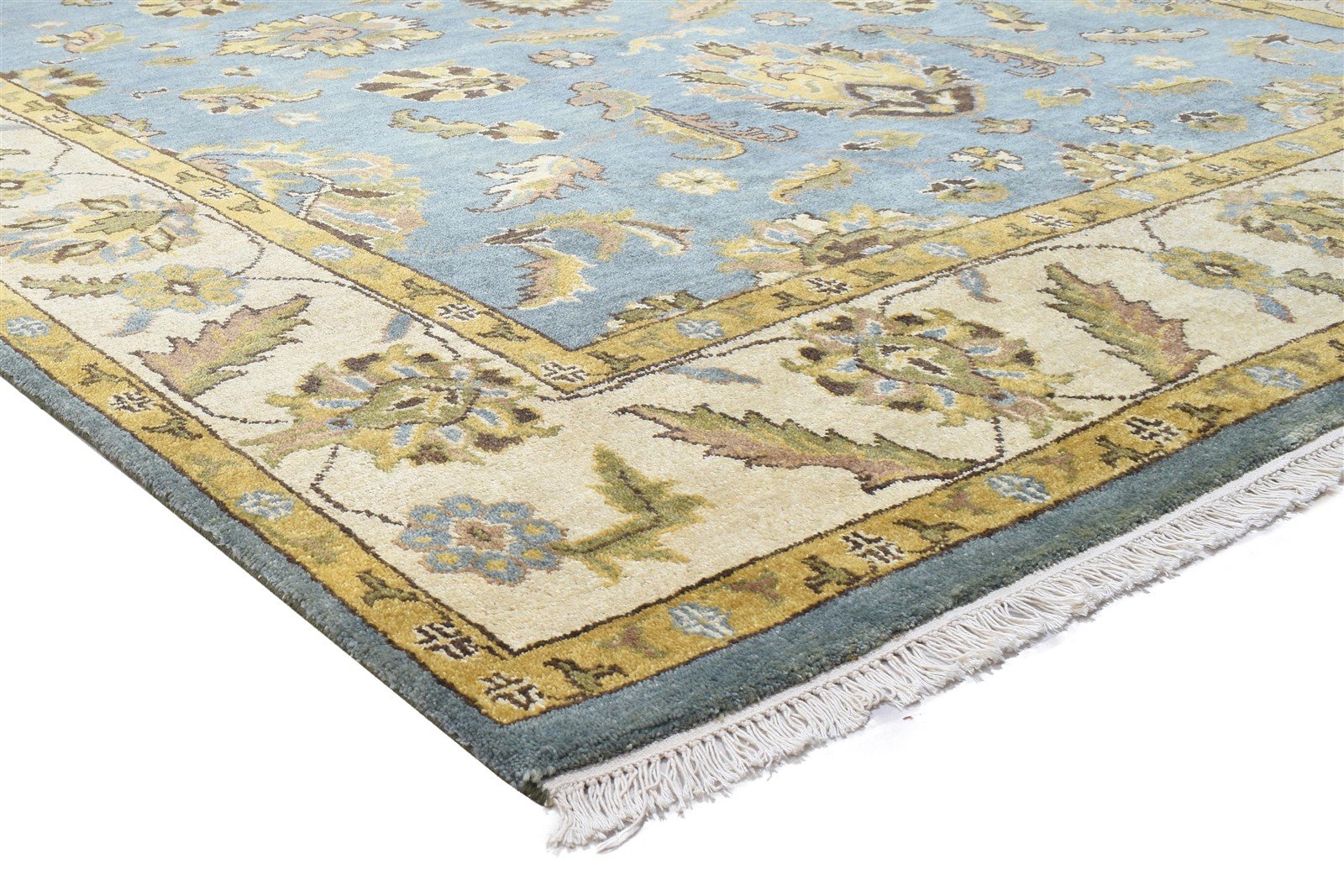 8' X 10' Rug Wool Blue Persian Hand Knotted Agra Oriental Large Carpet   7864168153237