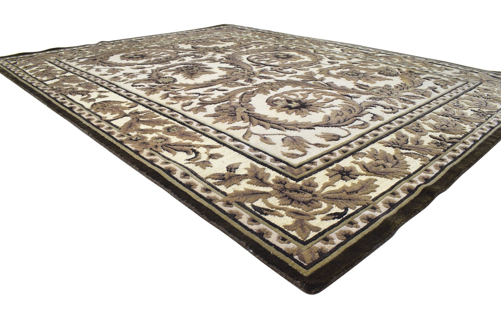 8' X 10' Rug Wool Brown Persian Hand Knotted Oushak Oriental Large Carpet   7864092131477