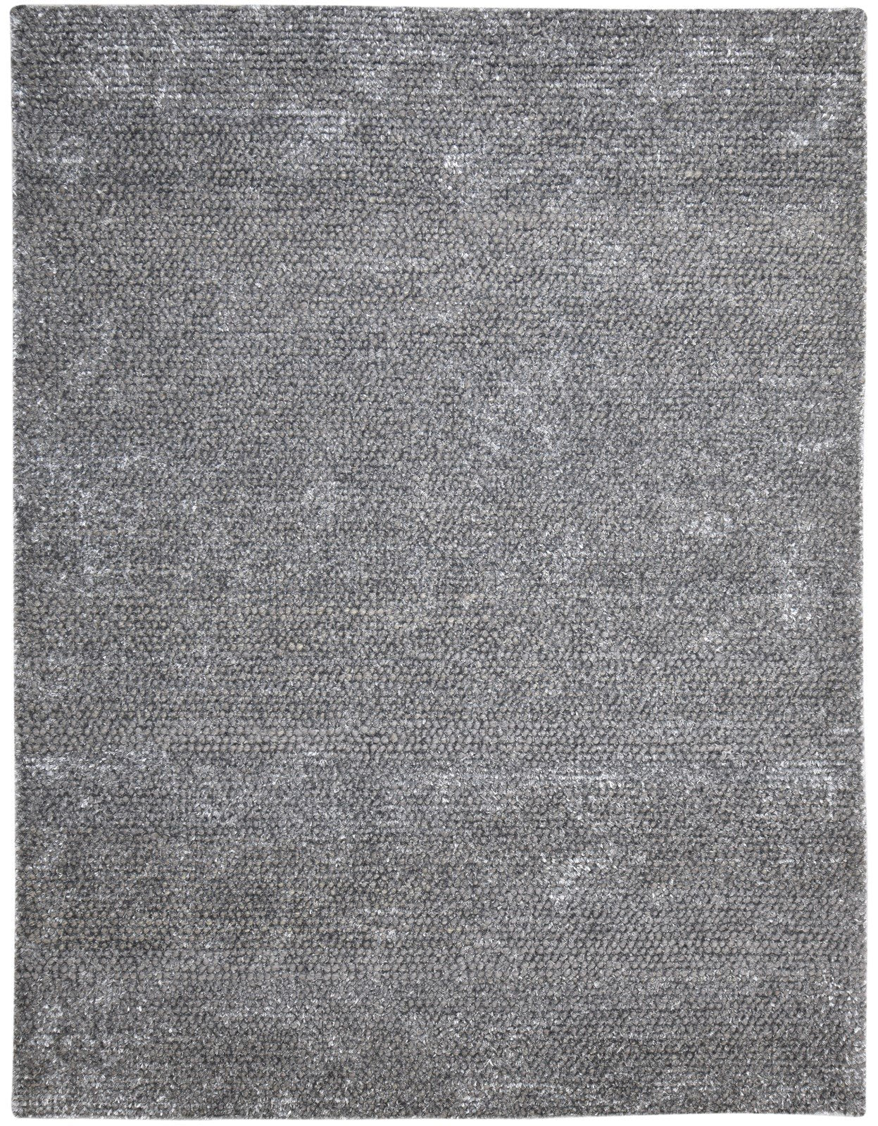 8' X 10' Rug Wool Charcoal Modern Hand Woven Scandinavian Solid Large Carpet   7864785698965