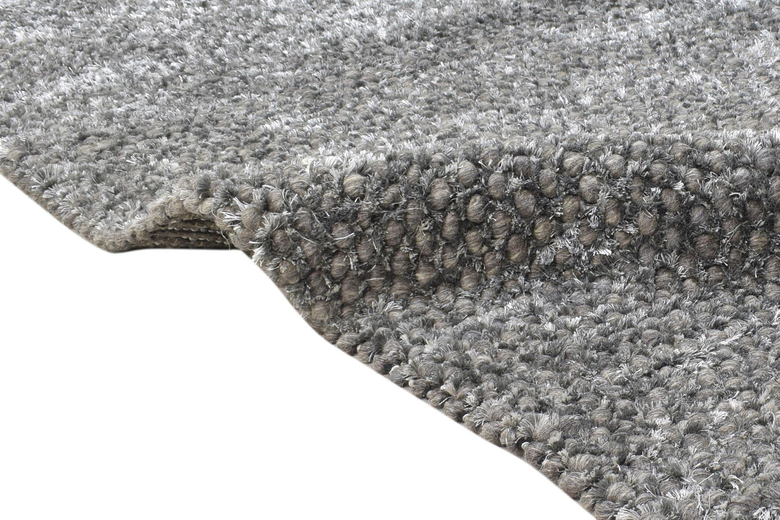 8' X 10' Rug Wool Charcoal Modern Hand Woven Scandinavian Solid Large Carpet   7864785698965