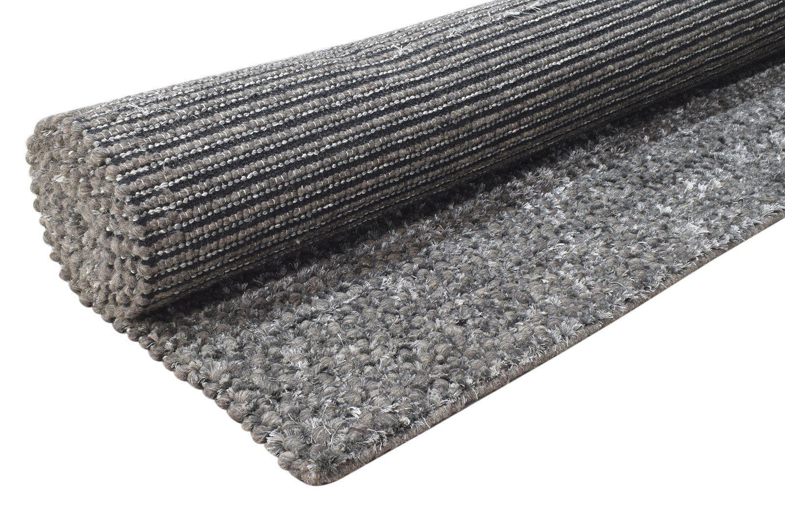 8' X 10' Rug Wool Charcoal Modern Hand Woven Scandinavian Solid Large Carpet   7864785698965
