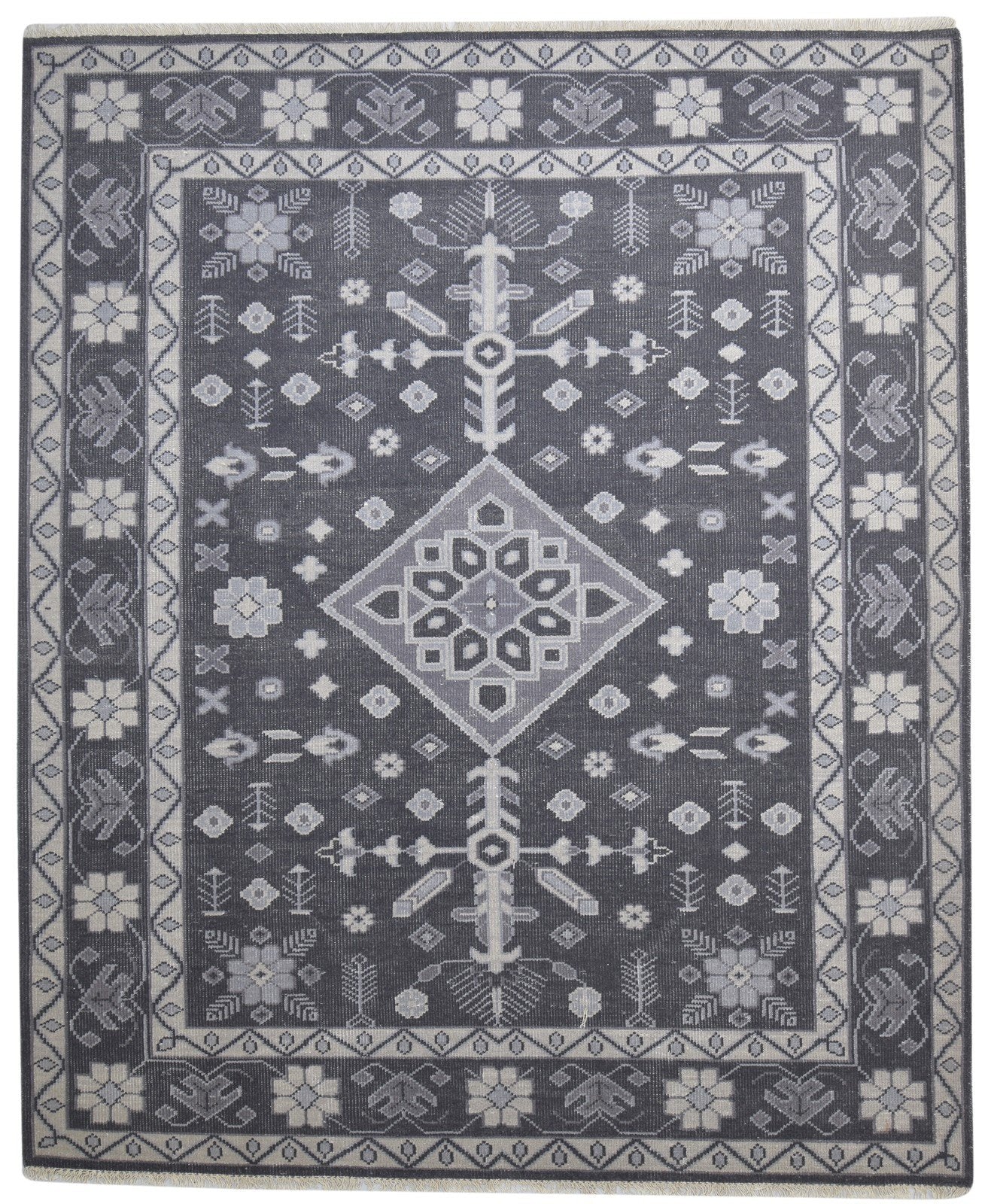 8' X 10' Rug Wool Charcoal Persian Hand Knotted Abadeh Oriental Large Carpet   7864176378005
