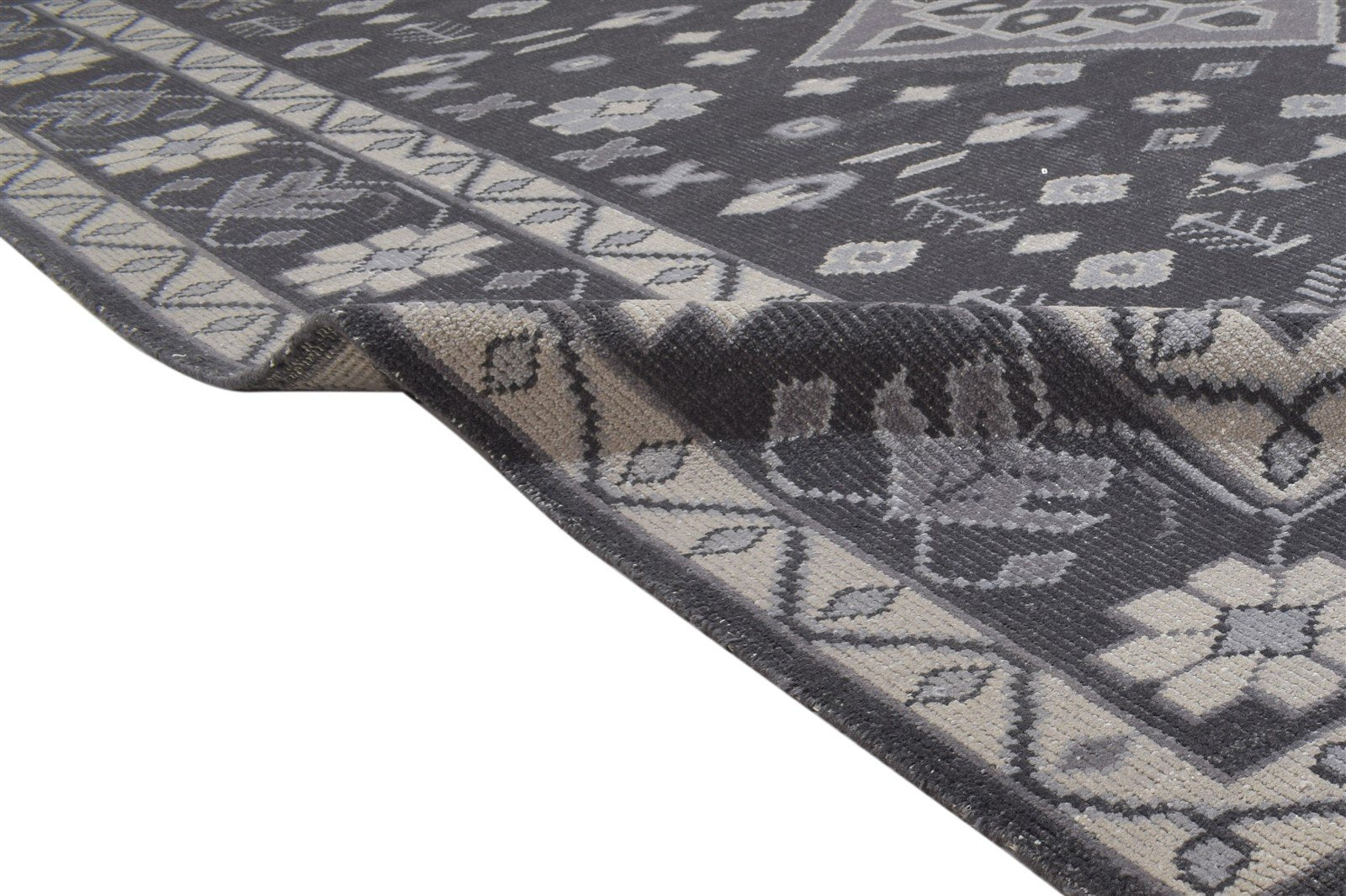 8' X 10' Rug Wool Charcoal Persian Hand Knotted Abadeh Oriental Large Carpet   7864176378005