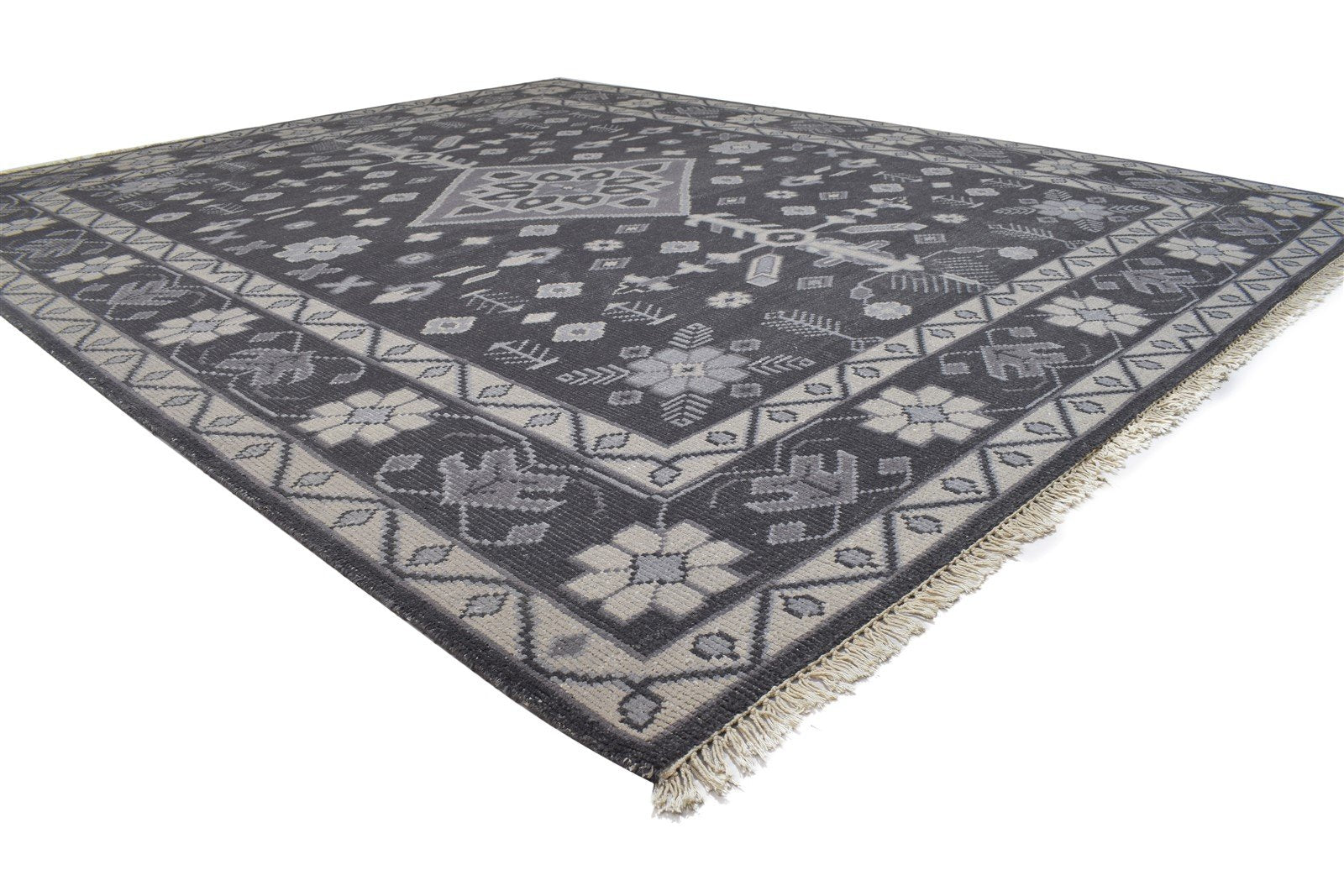 8' X 10' Rug Wool Charcoal Persian Hand Knotted Abadeh Oriental Large Carpet   7864176378005