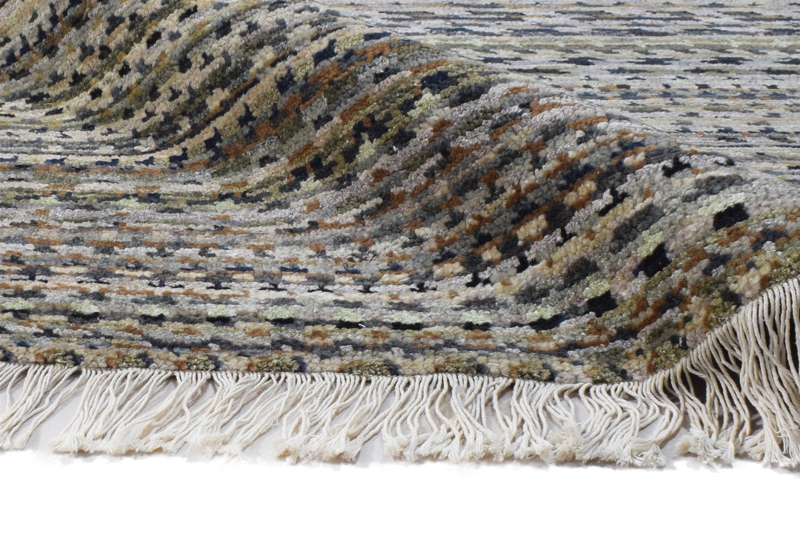 8' X 10' Rug Wool Cream Modern Hand Woven American Abstract Large Carpet   7864940298389