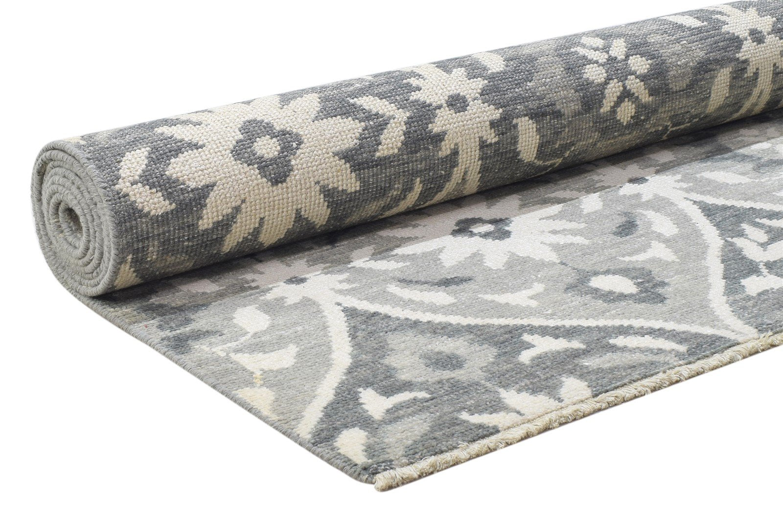 8' X 10' Rug Wool Dark Grey Modern Hand Knotted Moroccan Trellis Large Carpet   7864166514837