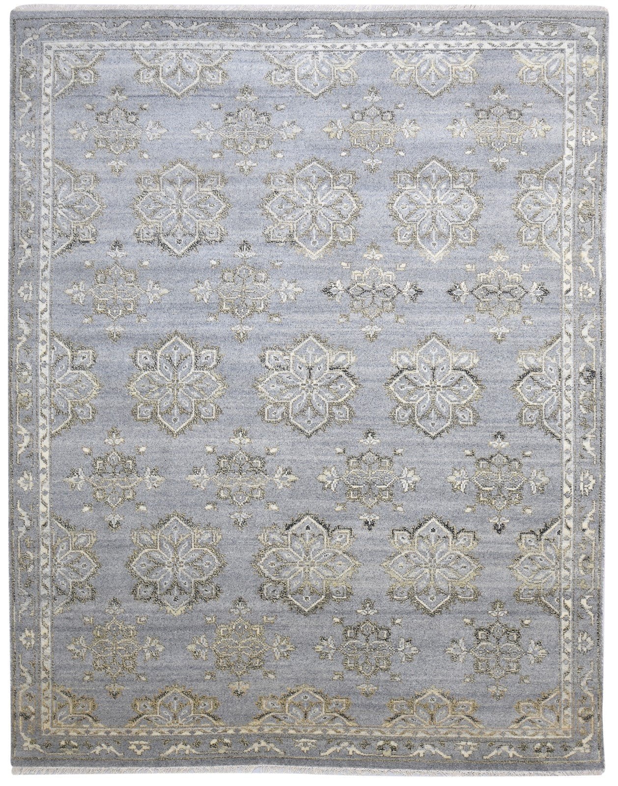 8' X 10' Rug Wool Dark Grey Persian Hand Knotted Kashan Oriental Large Carpet   7864175689877