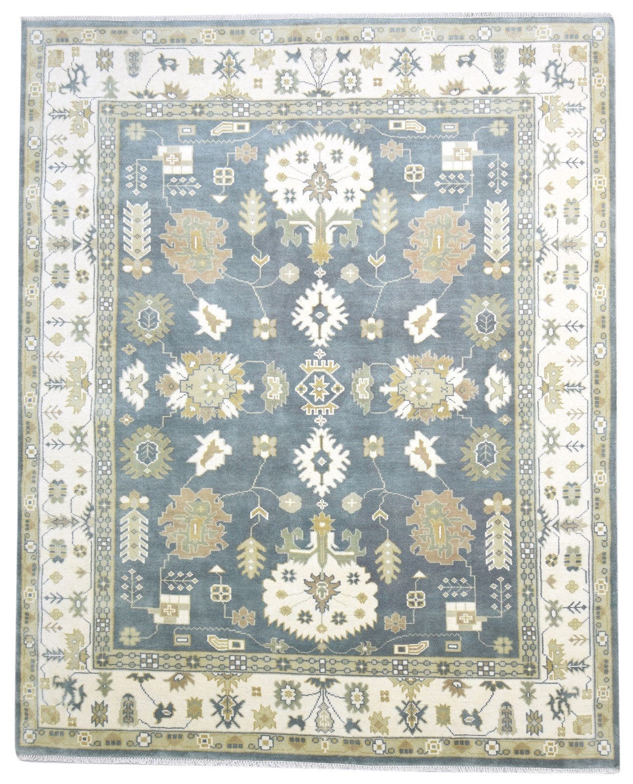 8' X 10' Rug Wool Dark Grey Persian Hand Knotted Oushak Oriental Large Carpet   7864326062229