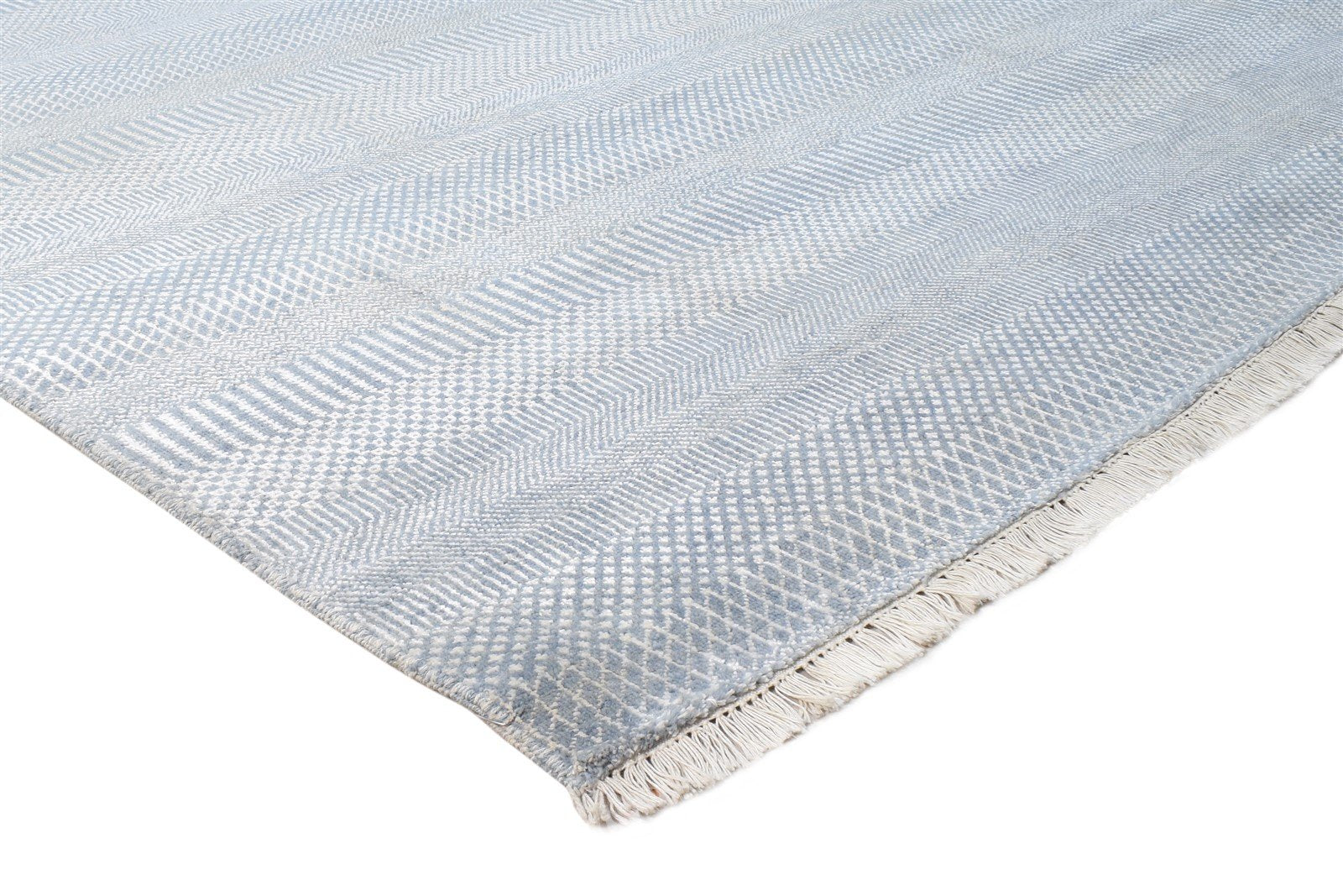 8' X 10' Rug Wool Grey Modern Hand Knotted Agra Grass Trellis Large Carpet   7865147949205
