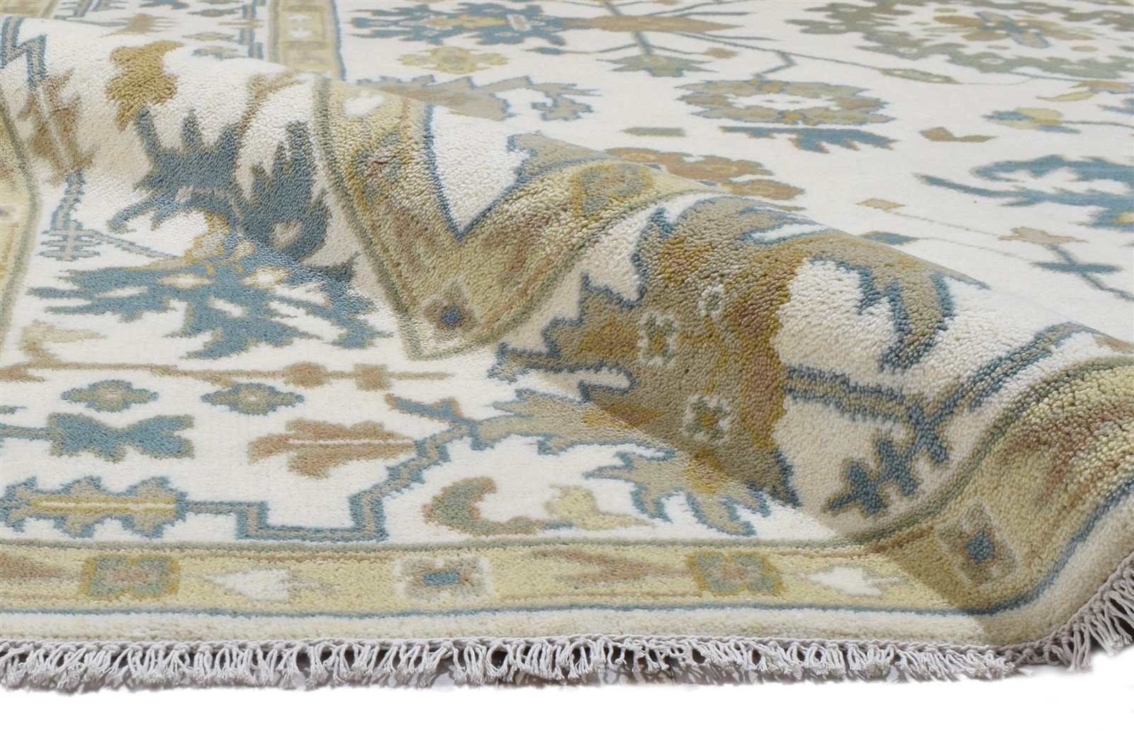 8' X 10' Rug Wool Ivory Persien Hand Knotted Oushak Oriental Large Carpet   7864324456597