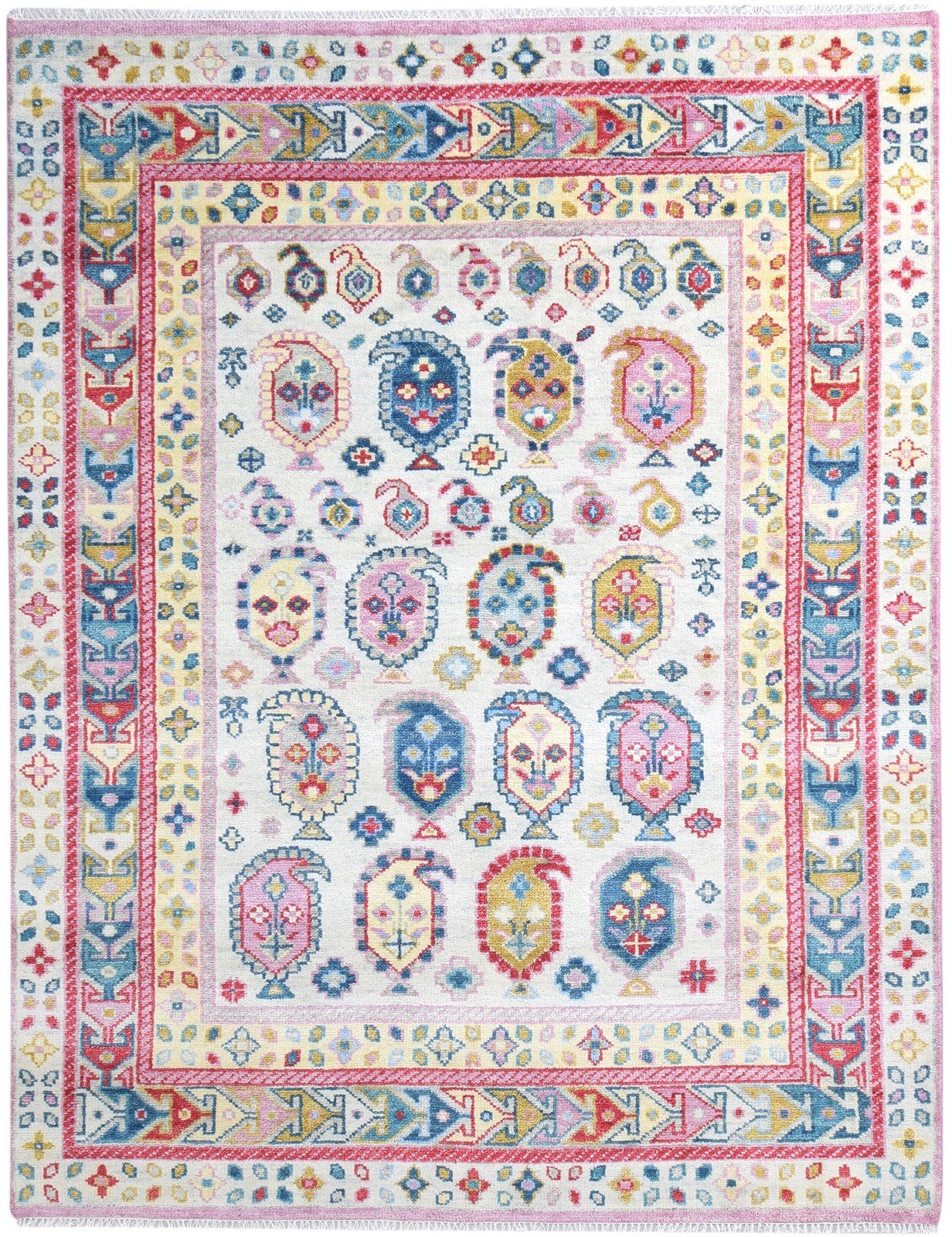 8' X 10' Rug Wool Pink Modern Hand Knotted Oushak Oriental Large Carpet   7865123963029