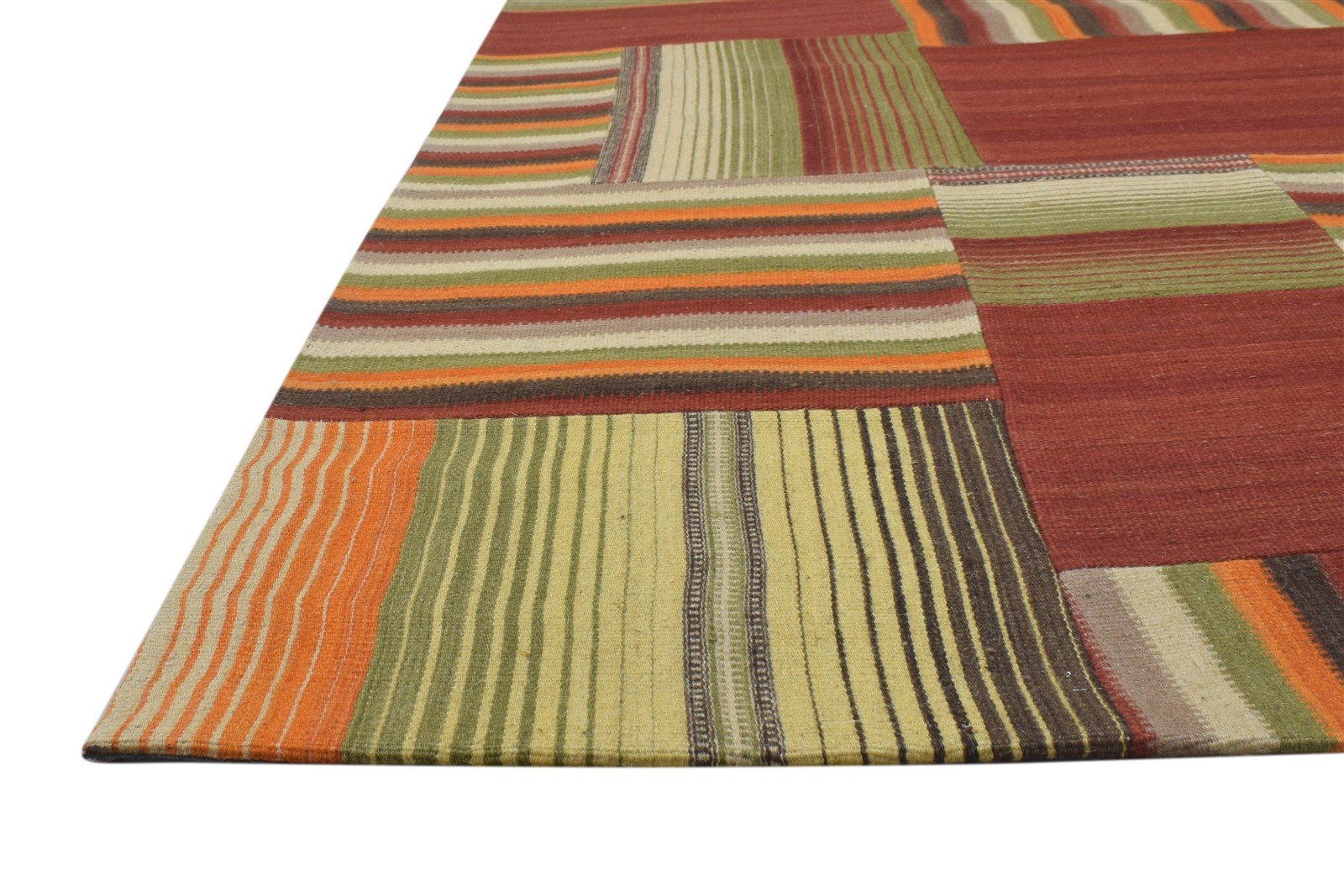 8' X 10' Rug Wool Red Modern Hand Tufted Scandinavian Geometric Large Carpet   7864109662357