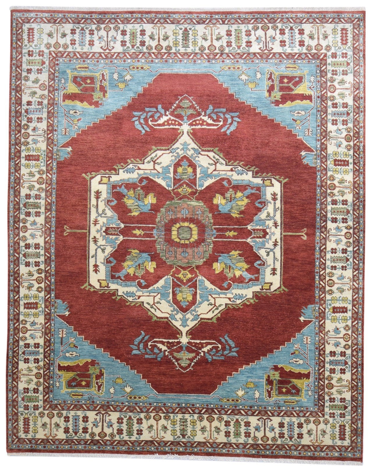 8' X 10' Rug Wool Red Persian Hand Knotted Serapi Oriental Large Carpet   7864192565397