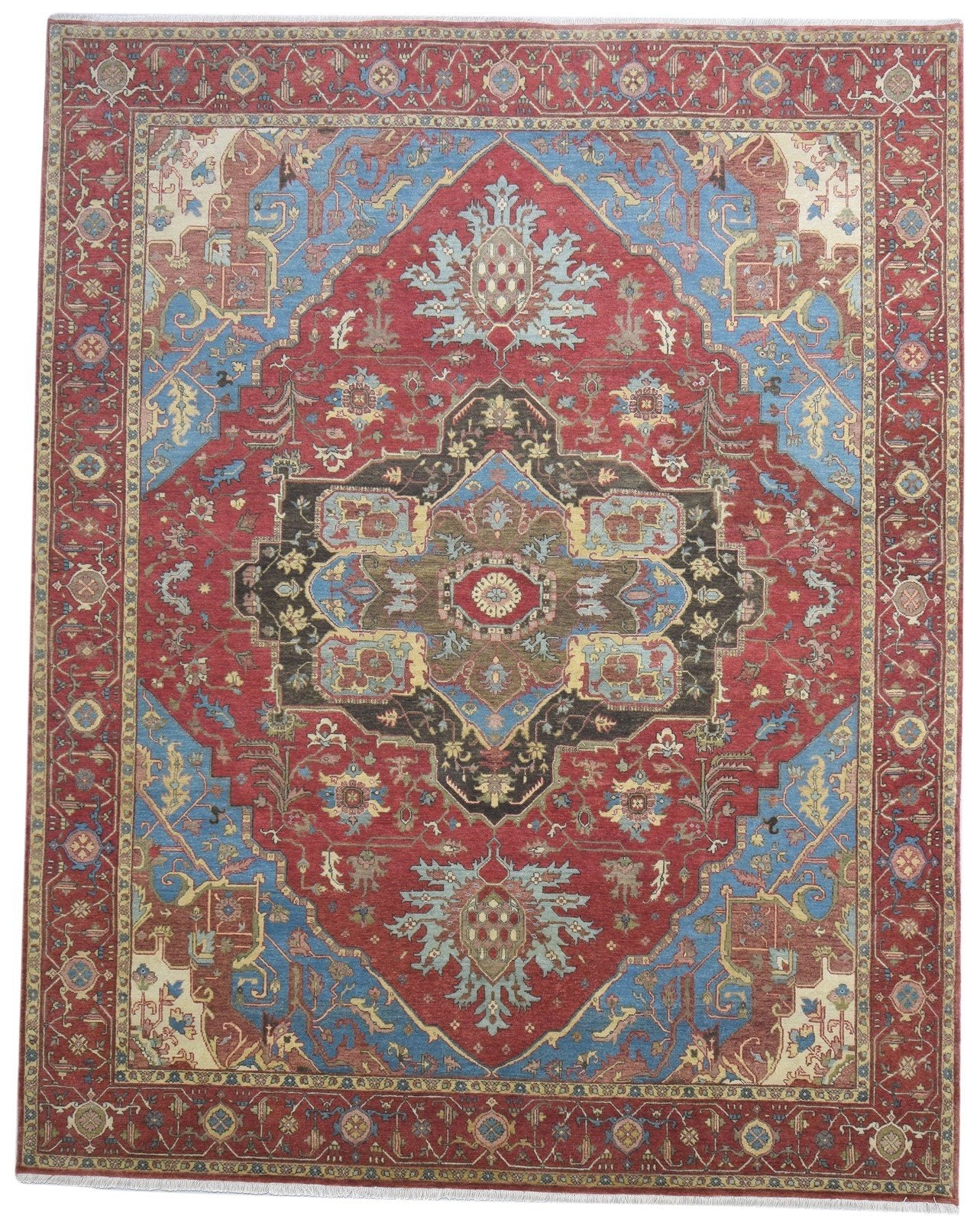 8' X 10' Rug Wool Red Persien Hand Knotted Heriz-Indian Oriental Large Carpet   7864318132373