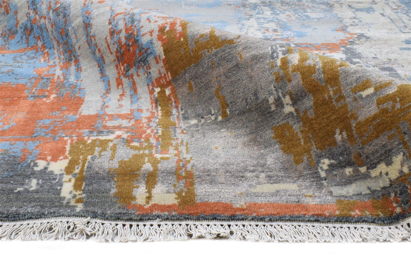 8' X 10' Rug Wool / Silk Blue Modern Hand Knotted American Modern Large Carpet   7864600395925