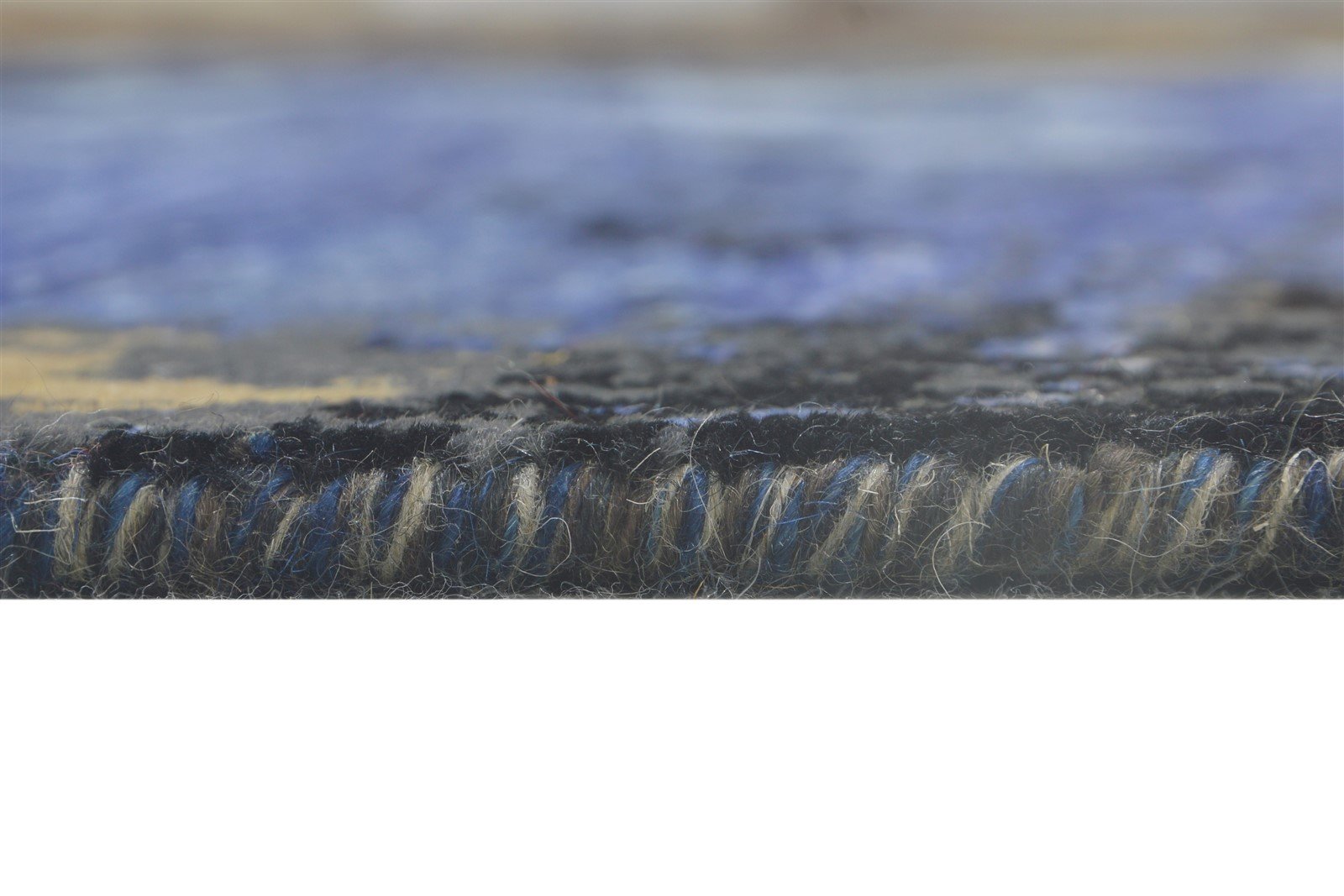 8' X 10' Rug Wool / Silk Blue Modern Hand Knotted Indian Abstract Large Carpet   7864345952405