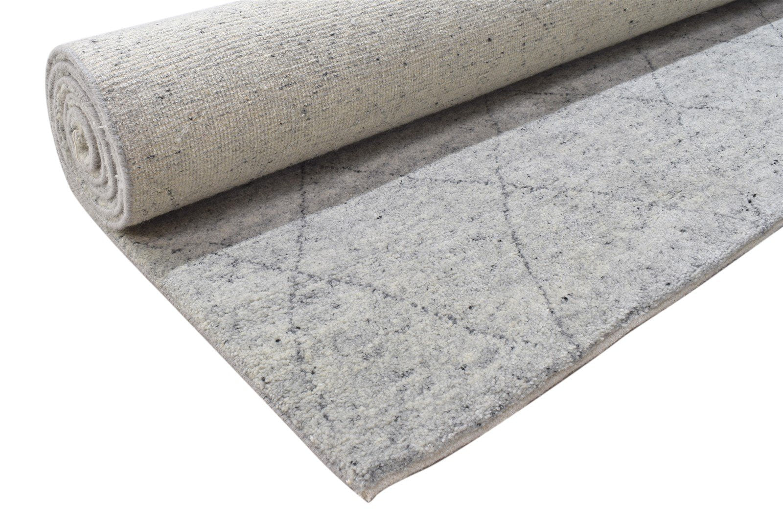 8' X 10' Rug Wool / Silk Grey Modern Hand Knotted Moroccan Diamond Large Carpet   7864103305365