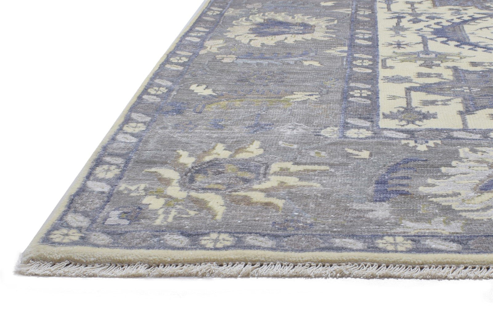 8' X 12' Rug Silk Grey Persian Hand Knotted Oushak Oriental Large Carpet   7864193974421