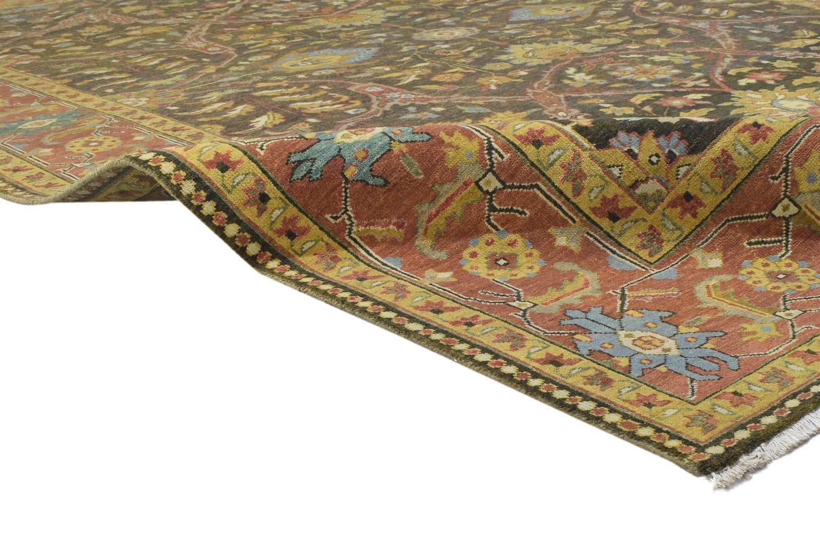 Rhodia 8' X 12' Rug Wool Charcoal Persian Hand Knotted Mughal Oriental   7864203116693