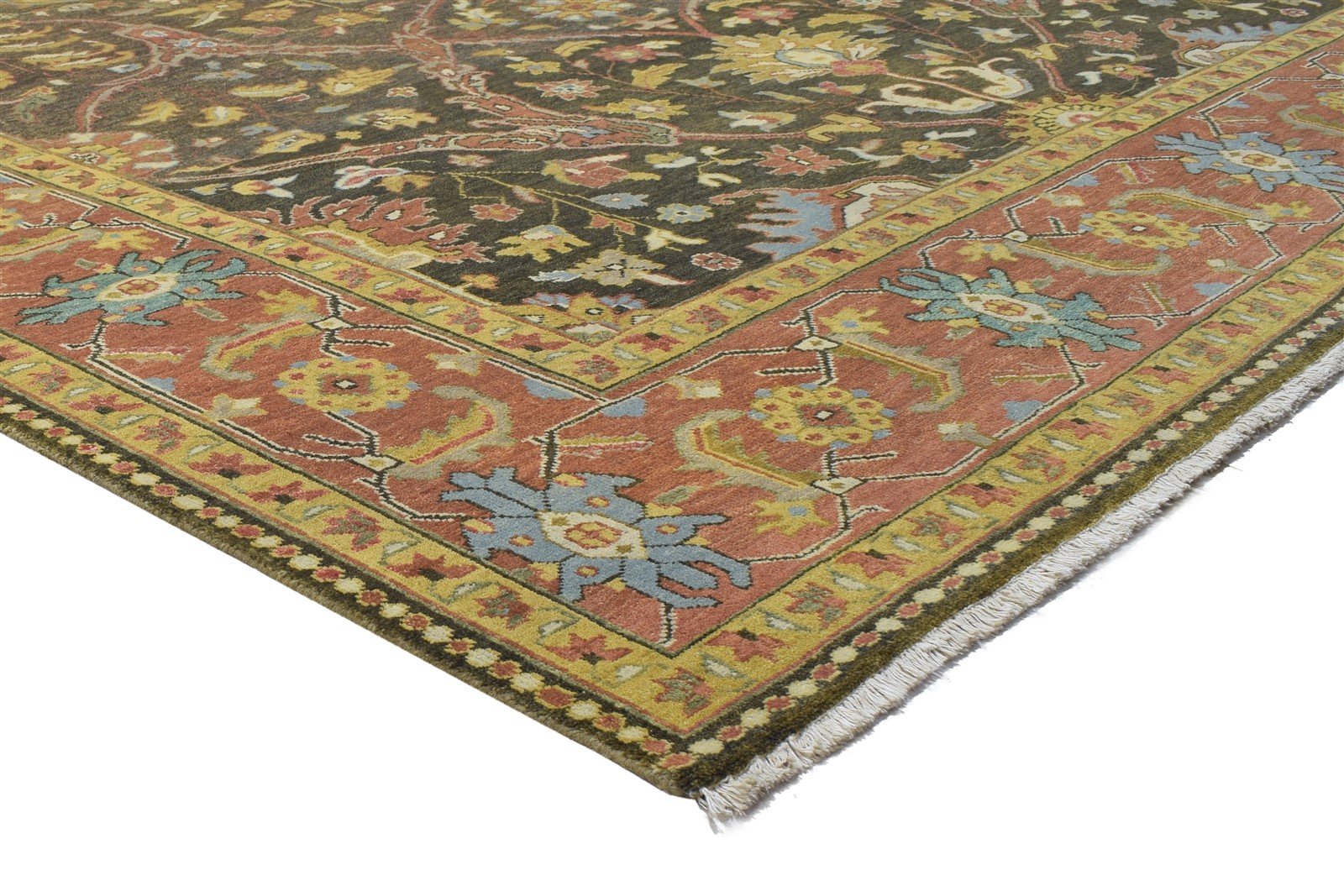 Rhodia 8' X 12' Rug Wool Charcoal Persian Hand Knotted Mughal Oriental   7864203116693