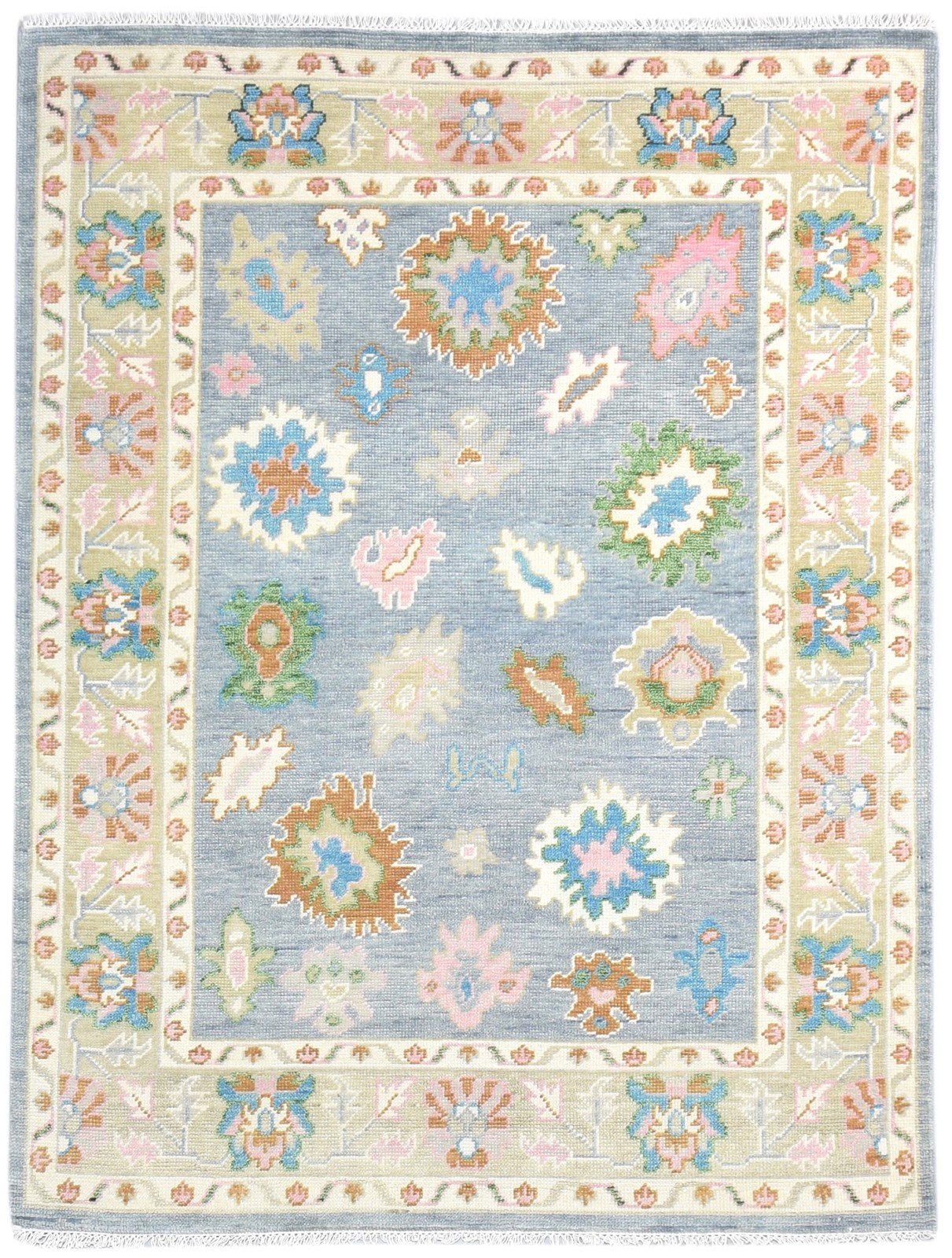 8' X 7' Rug Wool Grey Persian Hand Knotted Oushak Oriental Large Carpet   7865140543637