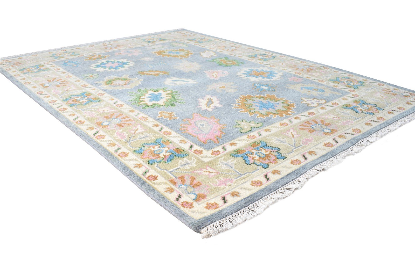8' X 7' Rug Wool Grey Persian Hand Knotted Oushak Oriental Large Carpet   7865140543637