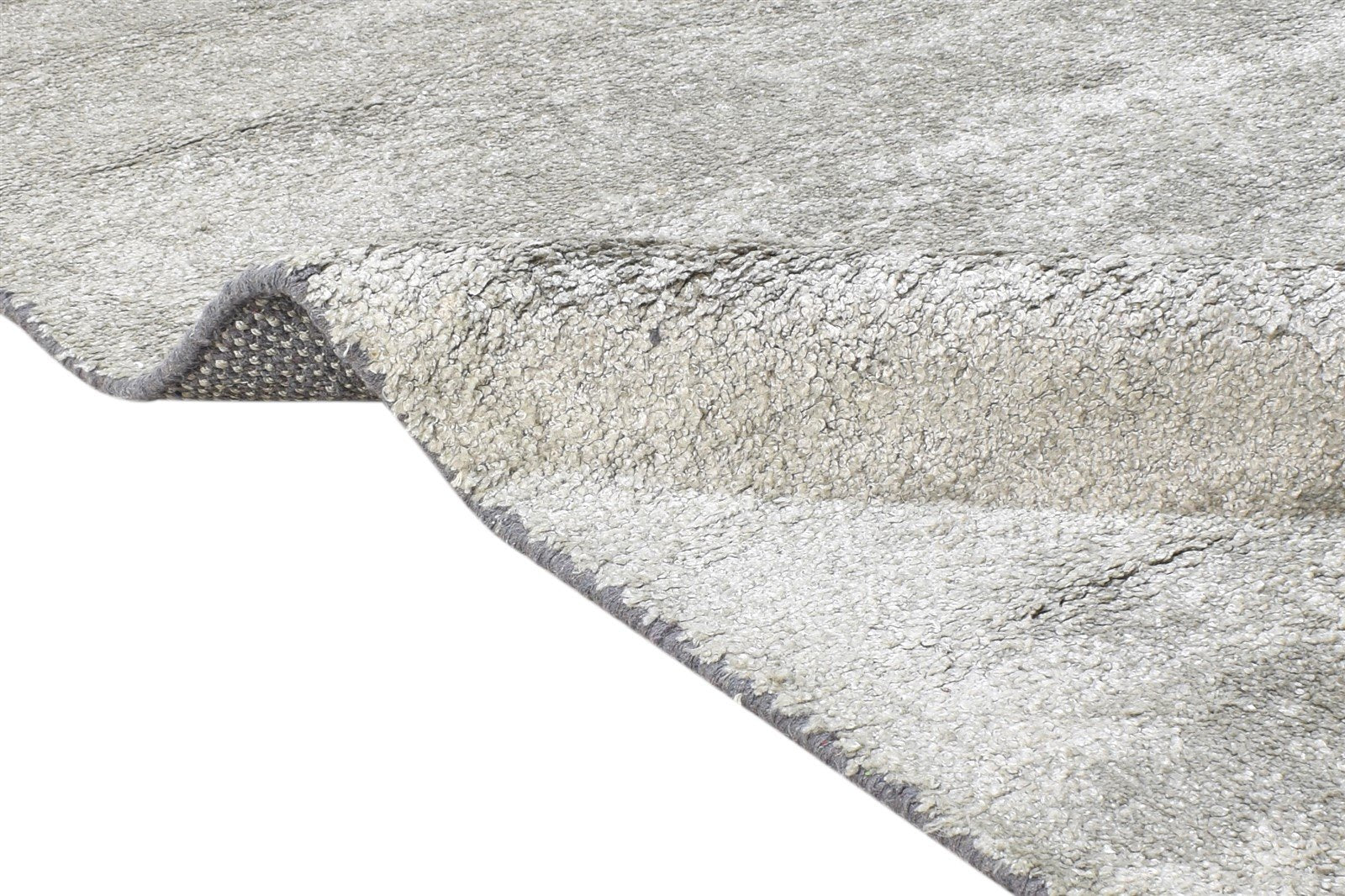 8' X 8' Rug Silk Silver Modern Hand Woven Scandinavian Solid Large Carpet   7864919982229