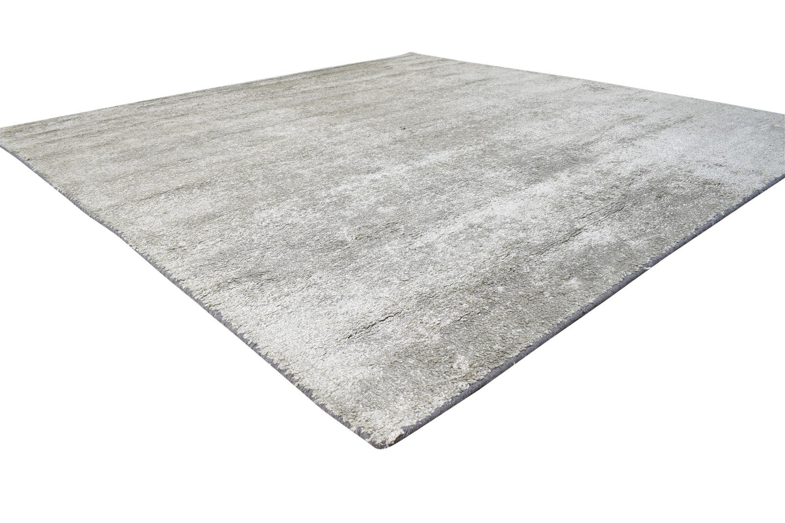 8' X 8' Rug Silk Silver Modern Hand Woven Scandinavian Solid Large Carpet   7864919982229