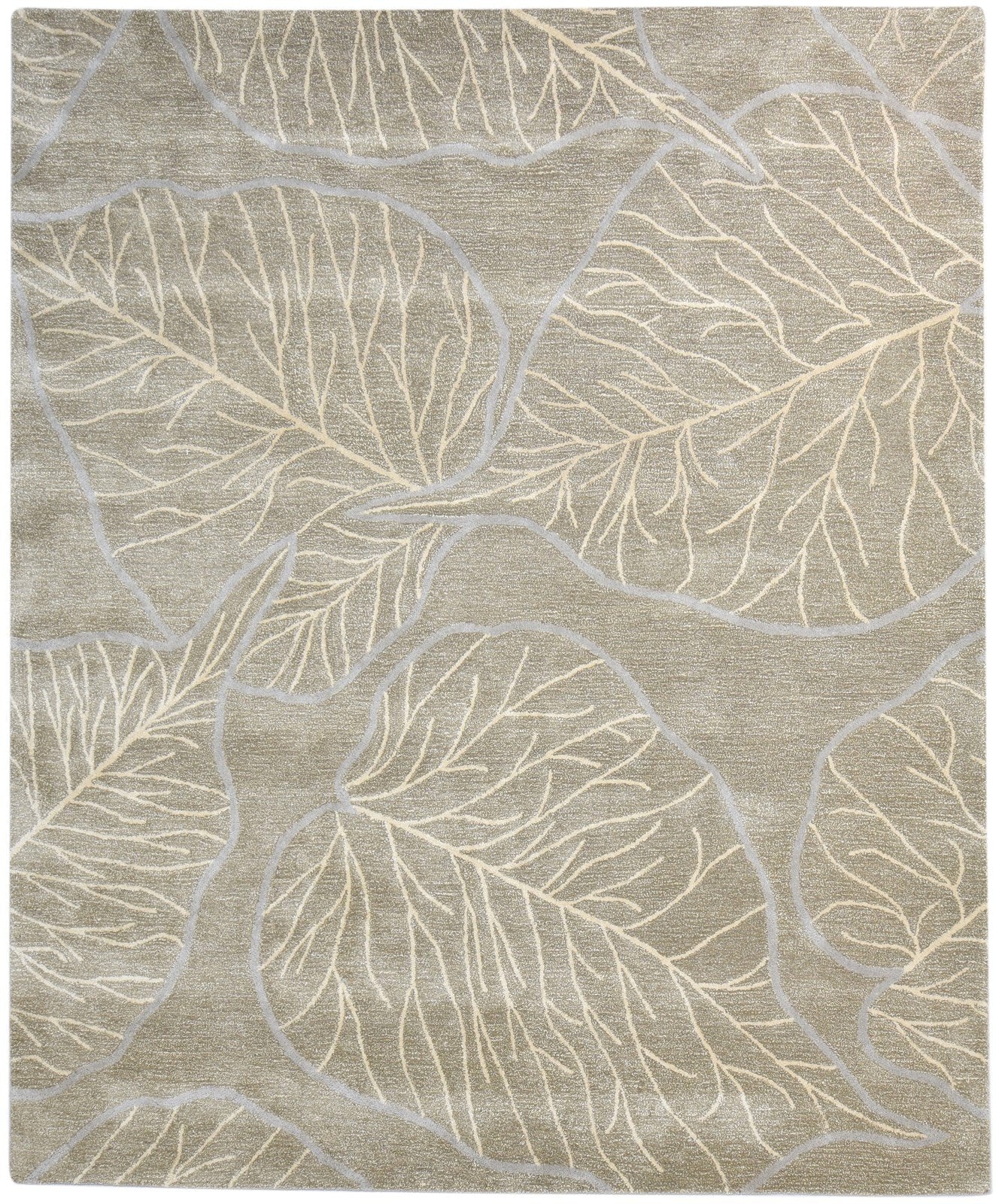 8' X 9' Rug Wool Sage Modern Hand Tufted French Floral Large Carpet   7865110921365