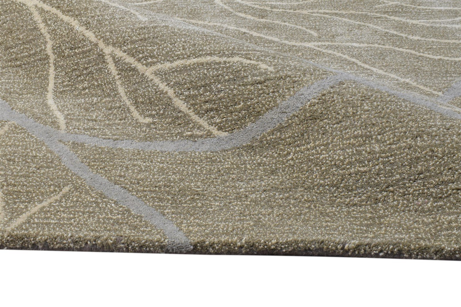 8' X 9' Rug Wool Sage Modern Hand Tufted French Floral Large Carpet   7865110921365