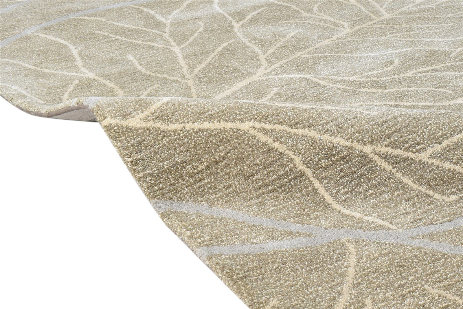 8' X 9' Rug Wool Sage Modern Hand Tufted French Floral Large Carpet   7865110921365