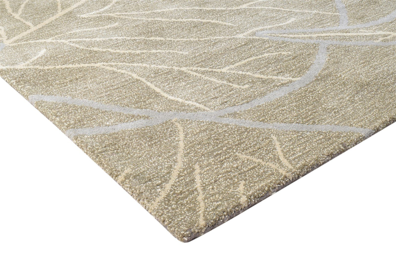 8' X 9' Rug Wool Sage Modern Hand Tufted French Floral Large Carpet   7865110921365
