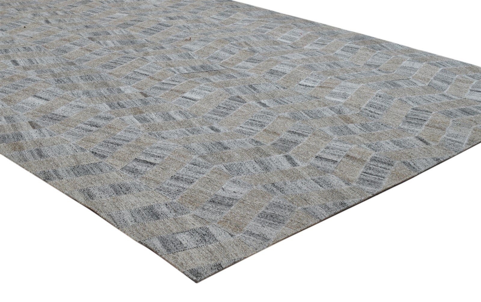 Cotton Grey Rug 4' X 6' Modern Hand Woven French Chevron Room Size Carpet 