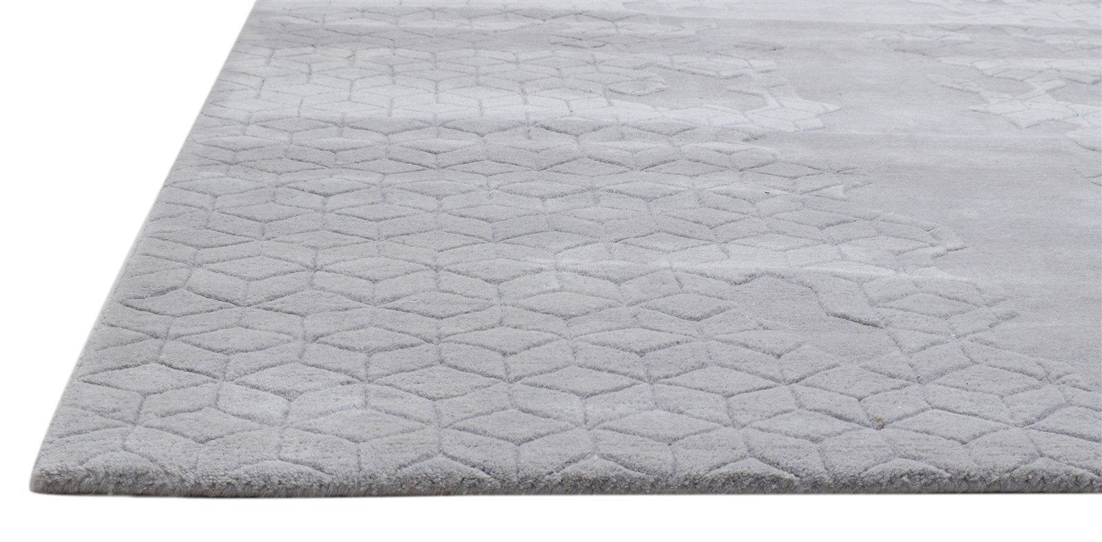 Grey Wool Rug 5' X 8' Modern Hand Tufted Scandinavian Solid Room Size Carpet 