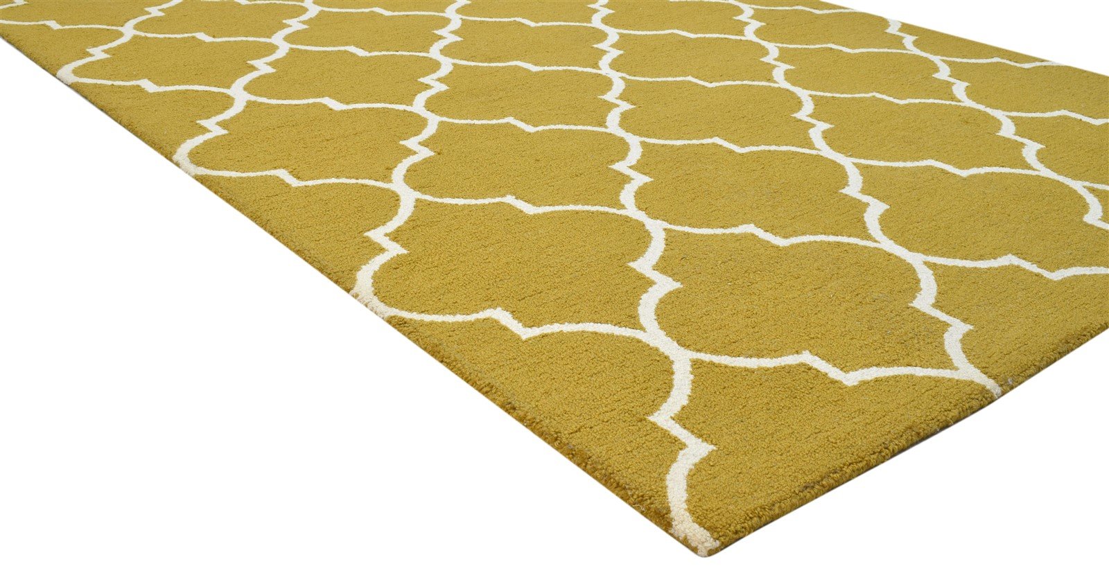 Brown Wool Rug 5' X 8' Modern Hand Tufted Moroccan Trellis Room Size Carpet 