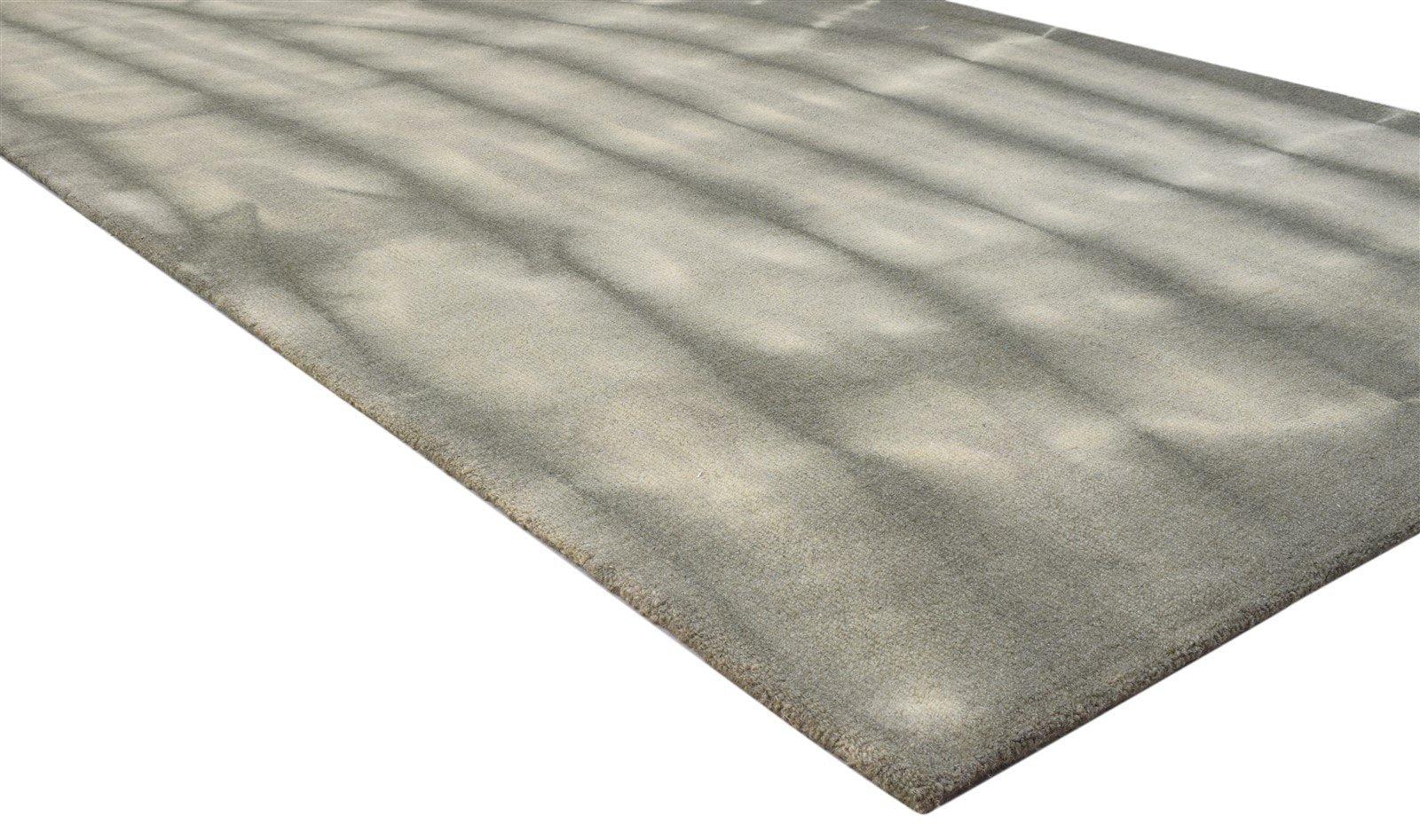 Grey Wool Rug 5' X 8' Modern Hand Tufted Shibori Tie Dye Room Size Carpet 