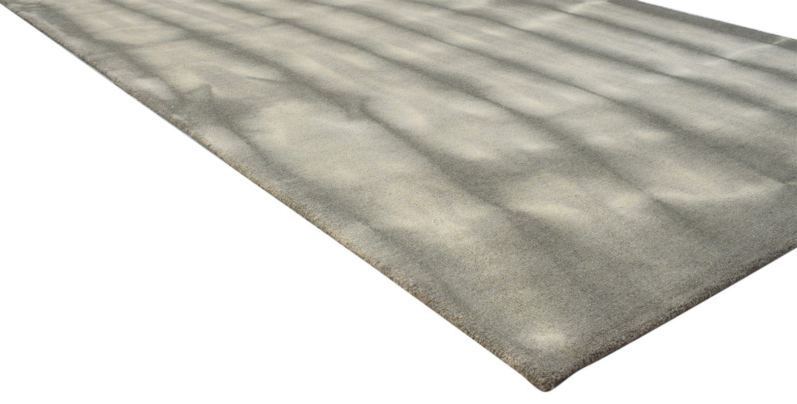 Grey Wool Rug 5' X 8' Modern Hand Tufted Shibori Tie Dye Room Size Carpet 