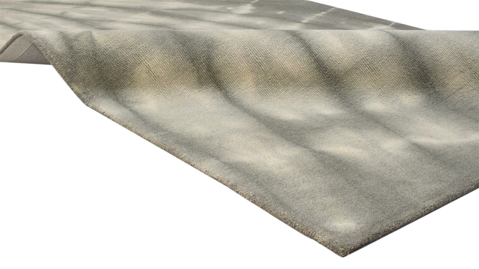 Grey Wool Rug 5' X 8' Modern Hand Tufted Shibori Tie Dye Room Size Carpet 