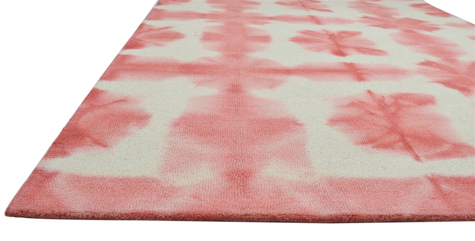 Wool Ivory Rug 5' X 8' Modern Hand Tufted Tie Dye Shibori 5'0"X8'0" Carpet