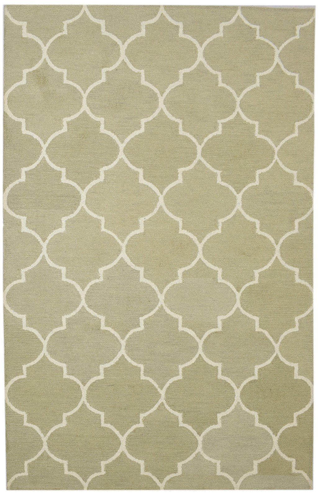 Brown Wool Rug 5' X 8' Modern Hand Tufted Moroccan Trellis Room Size Carpet