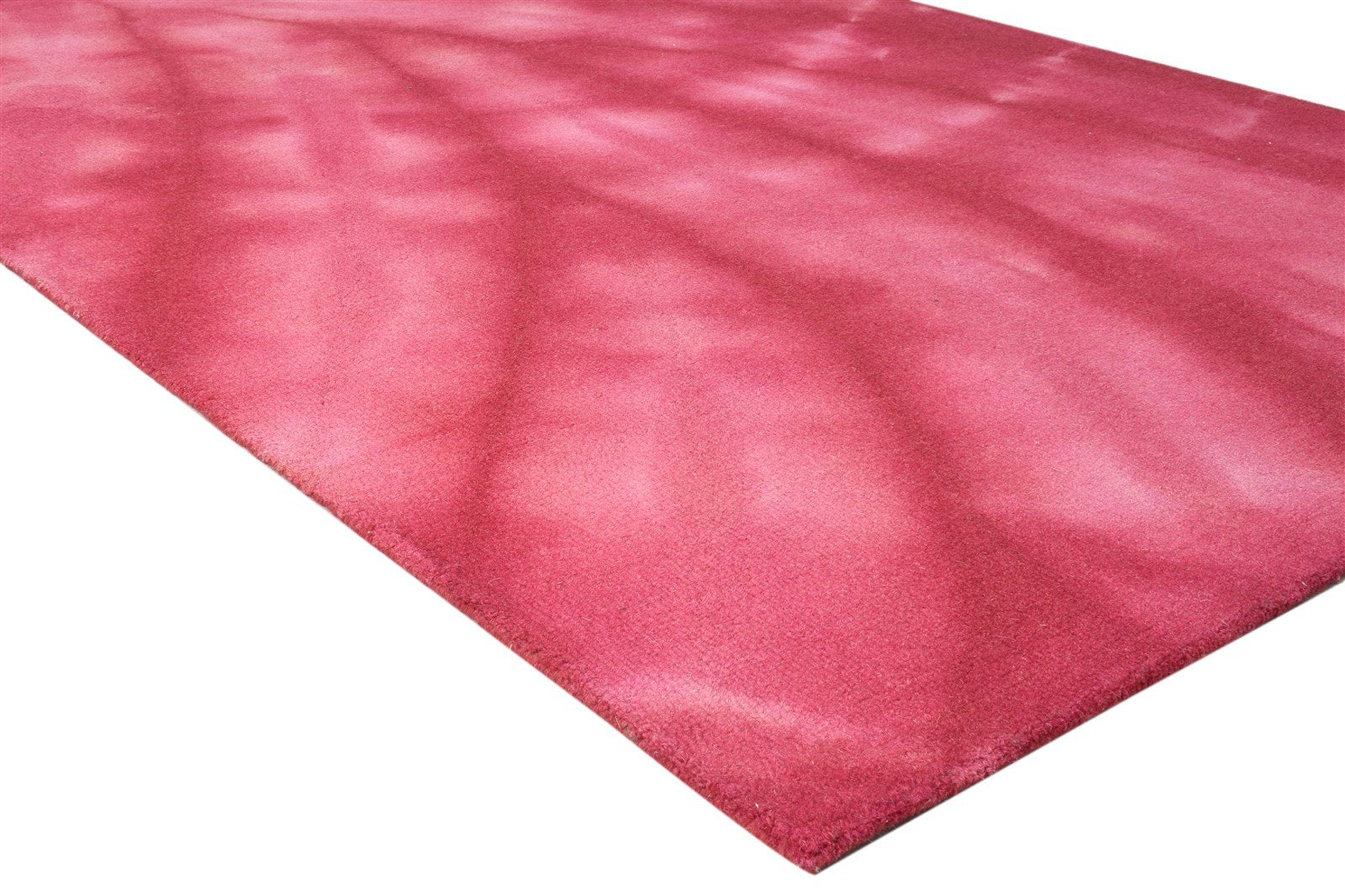 Wool Pink Rug 5' X 8' Modern Hand Tufted Shibori Tie Dye Room Size Carpet 