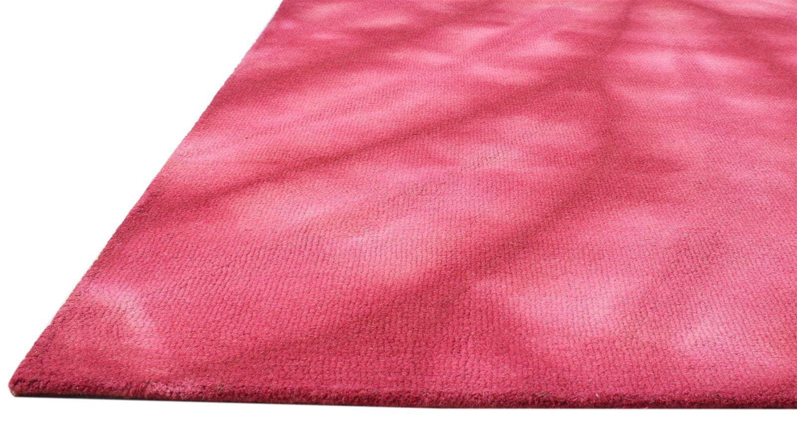 Wool Pink Rug 5' X 8' Modern Hand Tufted Shibori Tie Dye Room Size Carpet